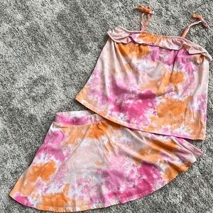 ✔️Girls Tie Dyed 2 Piece Skort Set
